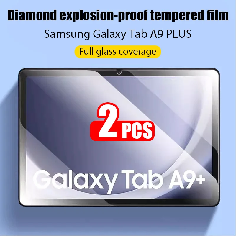 2PCS HD Scratch Proof 11inch Tempered Glass Screen Protector for Samsung Galaxy Tab A9 Plus Tablet Accessories Film