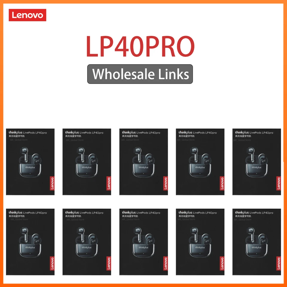 Lenovo-LP40 Pro TWS Auriculares Inalámbricos, Cascos Deportivos con B