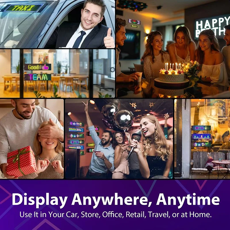 Devil's Eye Truck Windshield Remote Control Flexible Led Eye Animation Display Smart Scrolling Message Eye Soft LED Sign Board