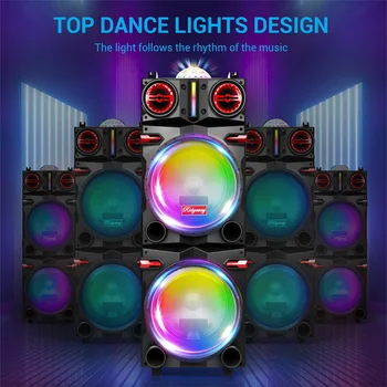 9000W Portable Bluetooth Speaker Heavy Bass Sound System Party Dual10 4