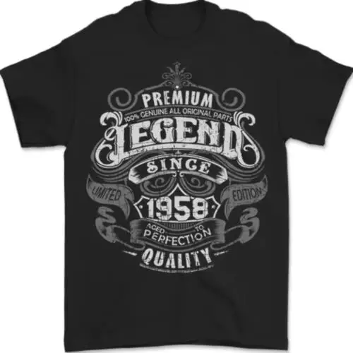 

Premium Legend 65th Birthday 1958 Mens T-Shirt 100% Cotton