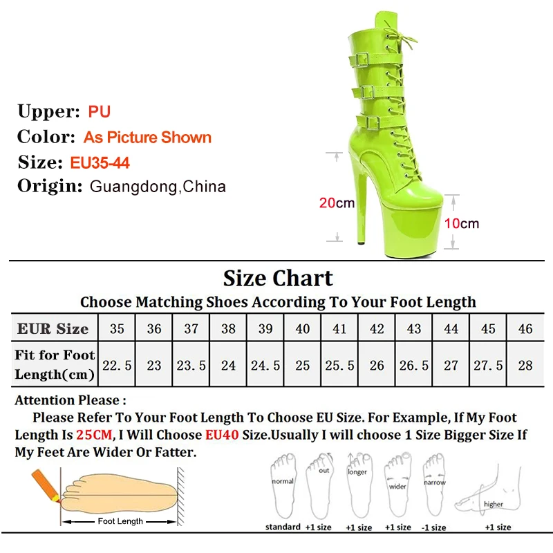Fluorescent Green Fashionable Women ANKLE Boots Round Toe Side ZIP Short Boots Pole Dance Shoes Platform Heels Three Belt Buck