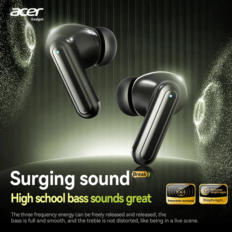 Acer In-Ear Wireless Bluetooth Headphones with Active Noise Cancellation and Dolby Surround Sound for Extended Music and Gaming Sessions