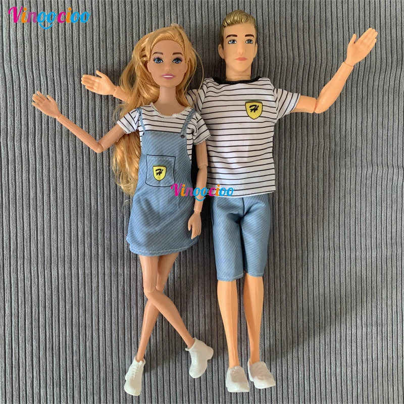 

30cm Couple Dolls Boyfriend Ken Doll with Girlfriend 2Pcs Full Set 1/6 Girl Boy Doll Play House Toys With Clothes Children Gift