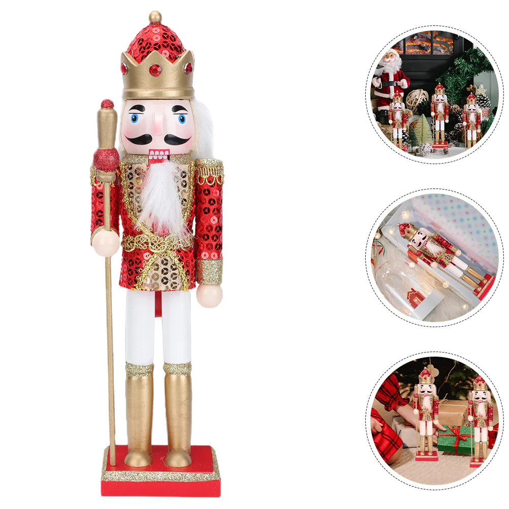 

Creative Nutcracker King Puppet Soldier Craft Ornament Gift (Red) The Christmas Decor
