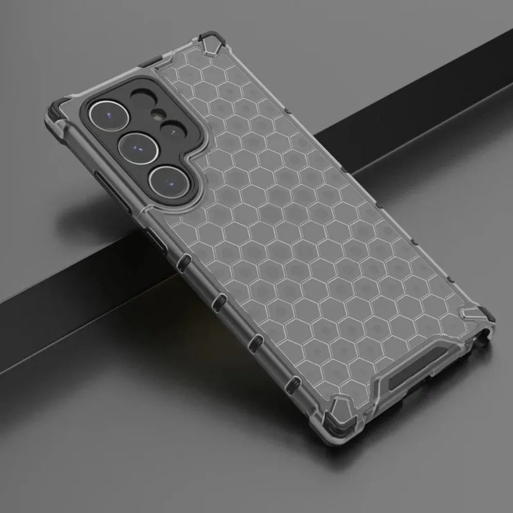 2-in-1 Full Protection Shockproof Translucent Phone Case with Hard Armor Cover