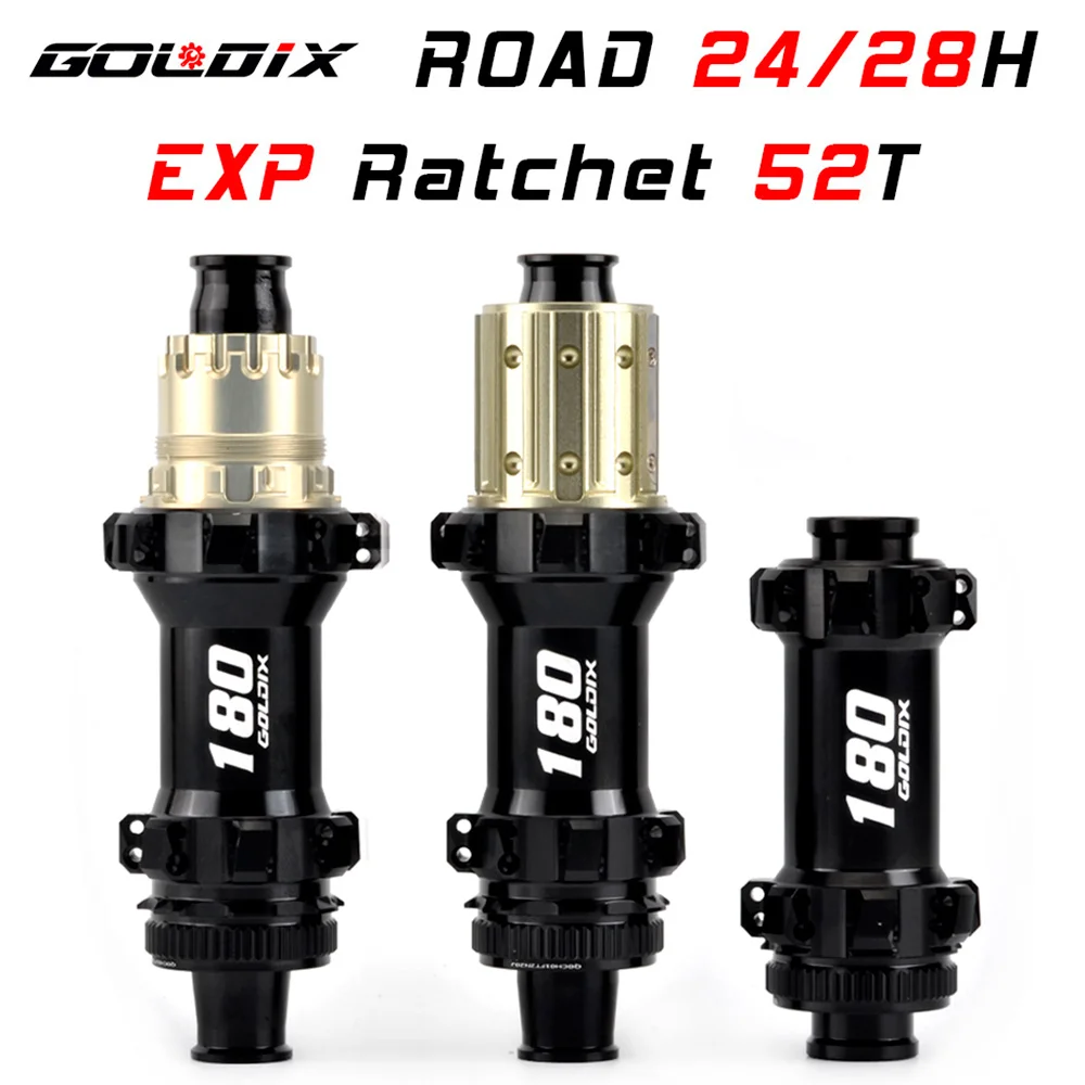 

GOLDIX R180 ROAD Hub 6-Bolt Center Lock Disc Brake 24/28Hole New EXP Ratchet 52T Thru Road Gravel Bike Hub for Shimano SRAM