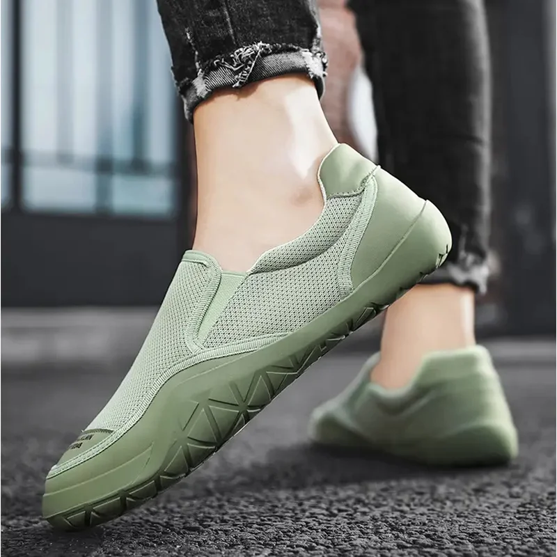 Men's Comfortable Casual Shoes Slip-on Breathable Fashion Trendy Sneakers Outdoor Sports All-match Anti Skid Male Walking Shoes