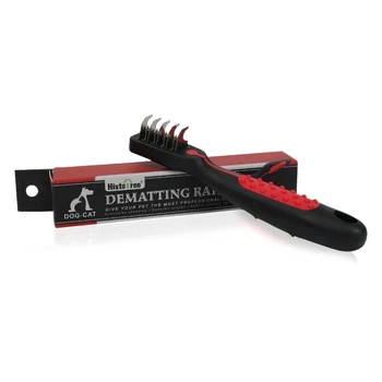 Professional Pet Mat Remover - Dematting Tool for Grooming Cats & Dogs - Removes Matted Fur, Tangles, Knots, Loose Hair & Dirt