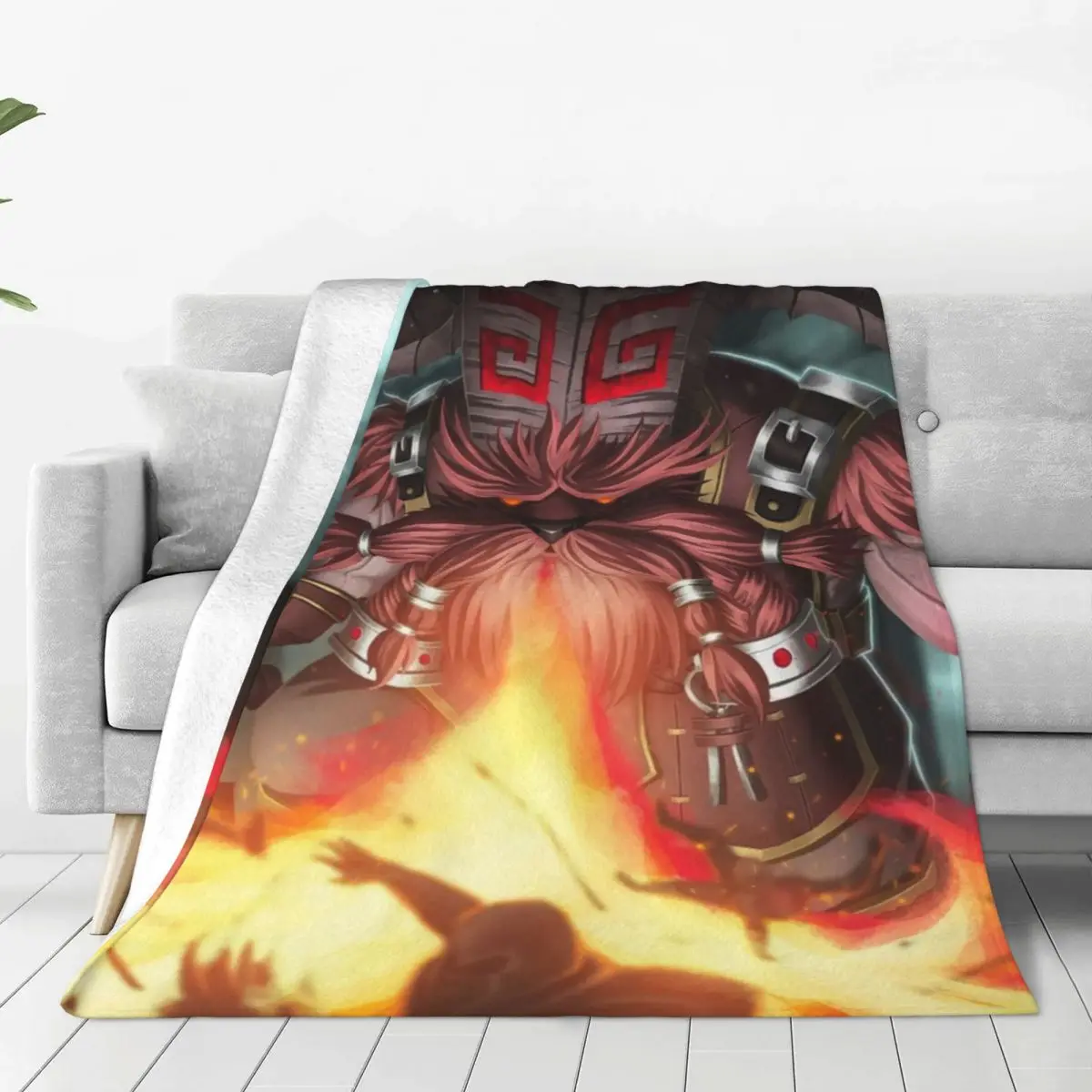 

Ornn League Of Legends LOL MOBA Games Bed Blanket Bed Covers Luxury Blanket Flannel Blanket Air conditioning blanket