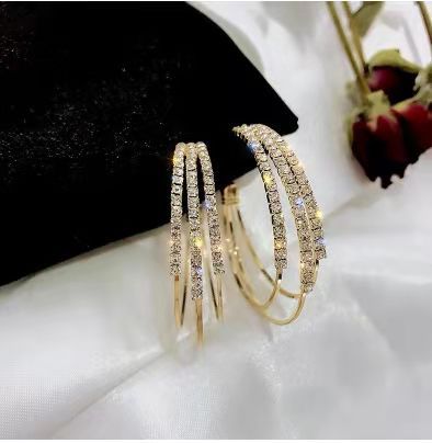 Advanced Gentle Diamond Fringe Star Moon Crystal Earrings For Women Korean Fashion Earring Daily Birthday Party Jewelry Gift