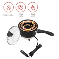 Poêle de cuisson électrique multicuiseur 12V/24V, cuiseur à riz, ragoût de soupe, chaudière, voiture de voyage/camion, poêle à frire, boîte à déjeuner 5