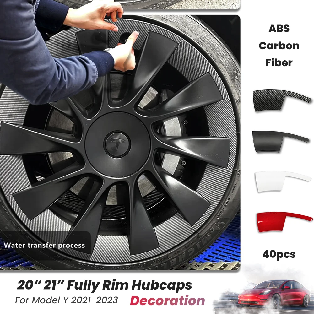 CarbonFiberWheelCoverForTeslaModelY2021202320InchInduction