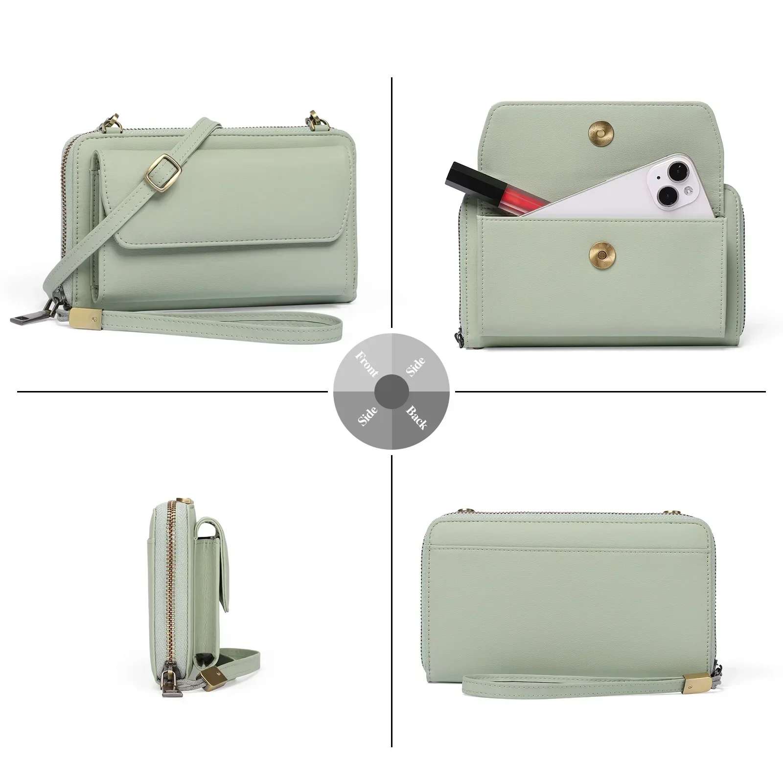 coin purse Genuine leather phone bag crossbody new summer cowhide wallet women's wallet one shoulder phone small bag mini 3