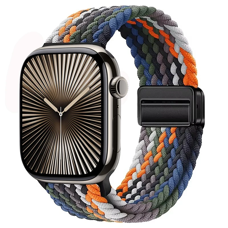 Nylon Braided Magnetic Loop Strap with Metal Accents