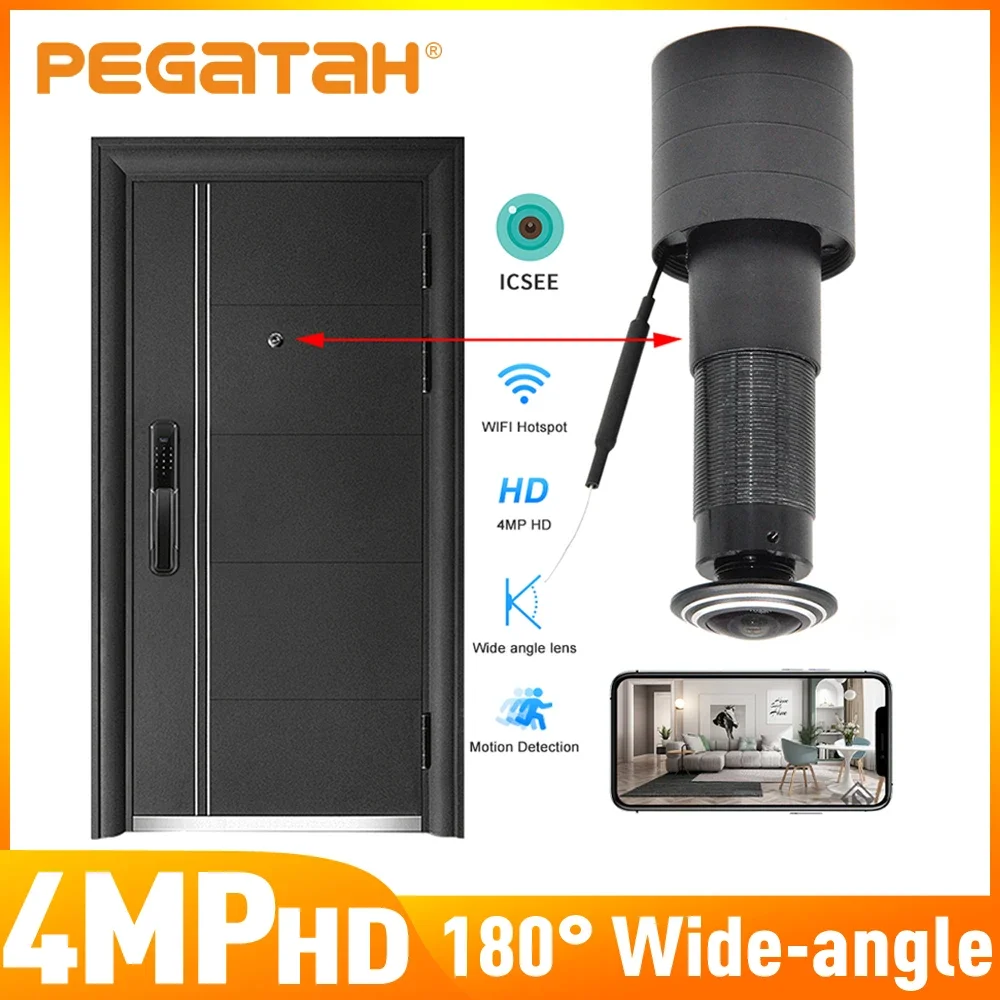 Curated visual reference: Picture Idea: Pegatah 4Mp Hd Video Peephole WiFi Camera 180 Wide Angle