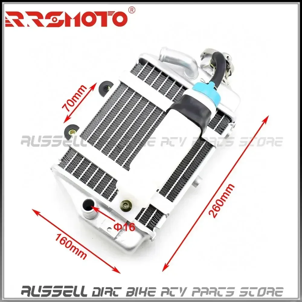 Water Tank Radiator for Xmotos, Apollo, Motorcycle, SHINERAY, Zongshen, Loncin, Lifan, 150cc, 200cc, 250cc, Quad ATV