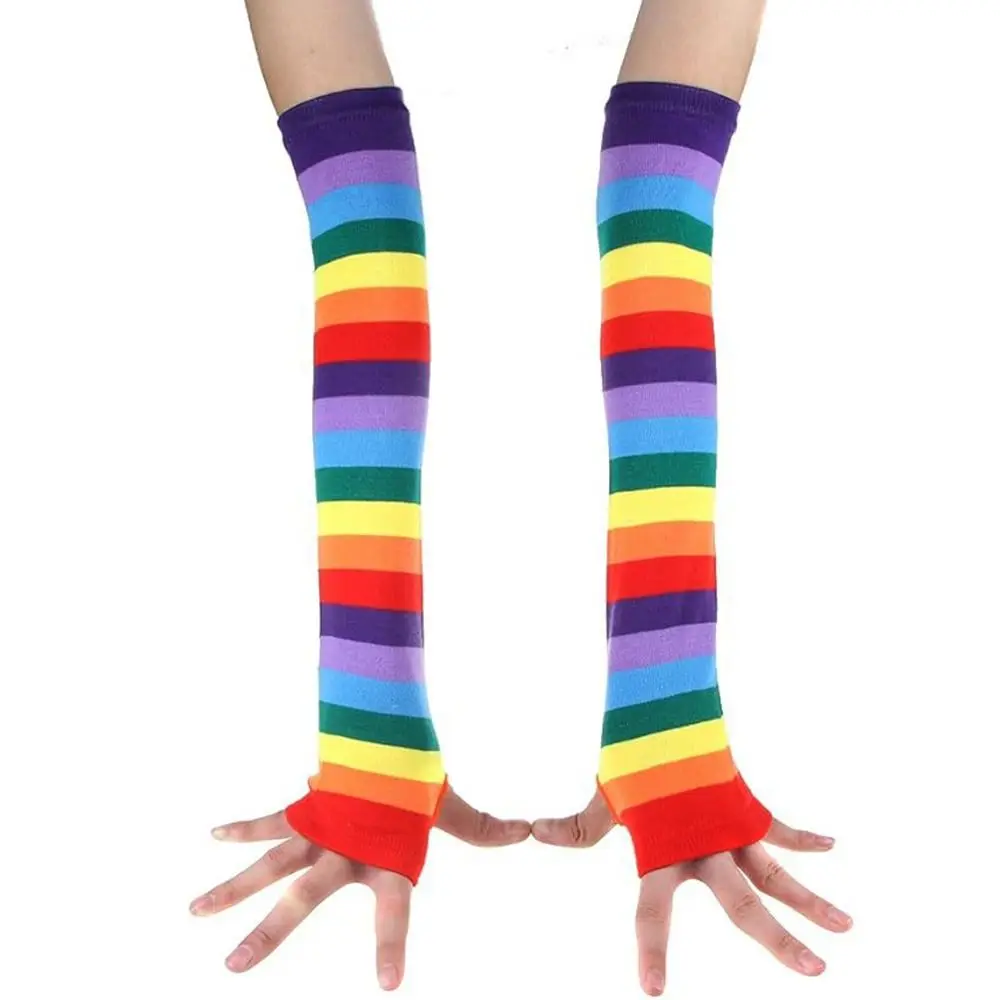 Colorful Rainbow Tutu Skirt Beautiful Pride Day Rainbow Striped Socks & Gloves Soft Durable Rainbow Costume Set Women Girls
