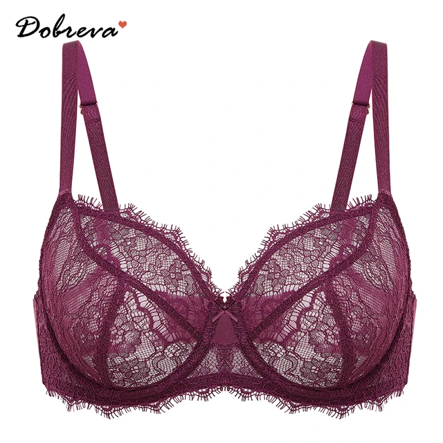 3 Pack Women's Sexy Lace Bra See Through Minimizer Bras Plus Size Sheer  Underwire 