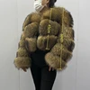 BEIZIRU Real Raccoon Fur Coat Women Winter Long Sleeve Natural Luxury Jackets  Thick  Top 2
