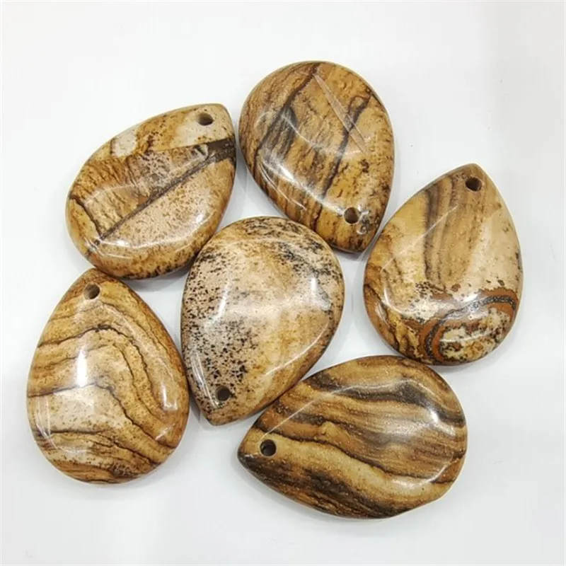 

4 шт., Женские Подвески с изображением яшмы, 35x25 мм