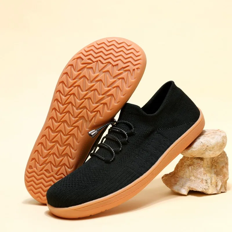 Fashion Men Wider Shoes Breathable Mesh Men Barefoot Wide-toed Shoes New Flats Soft Zero Drop Sole Wider Toe Sneakes Big Size