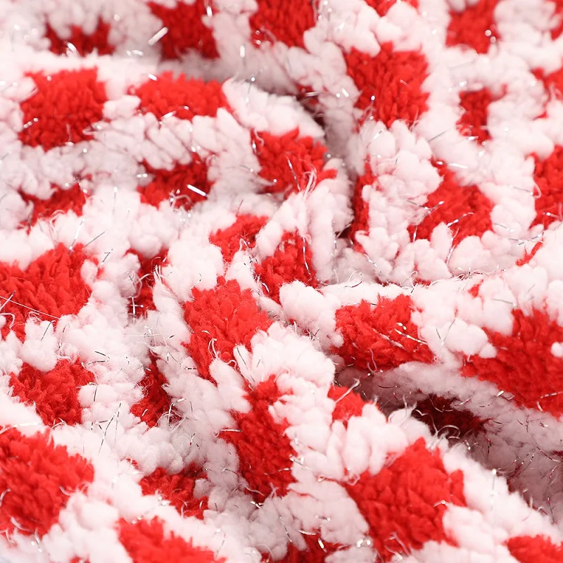 Knitted Grid Christmas Hat Santa Claus Xmas Adult Child Soft Beanie Santa Cap New Year Party Decoration ﻿