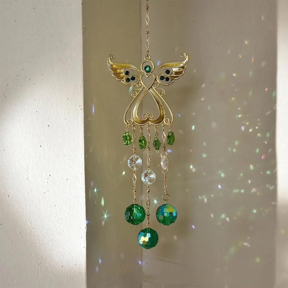 Garden Decoration Crystal Wind Chimes Rotating Creative Light Collection Pendant Exquisite Hanging Wind Spinner Door