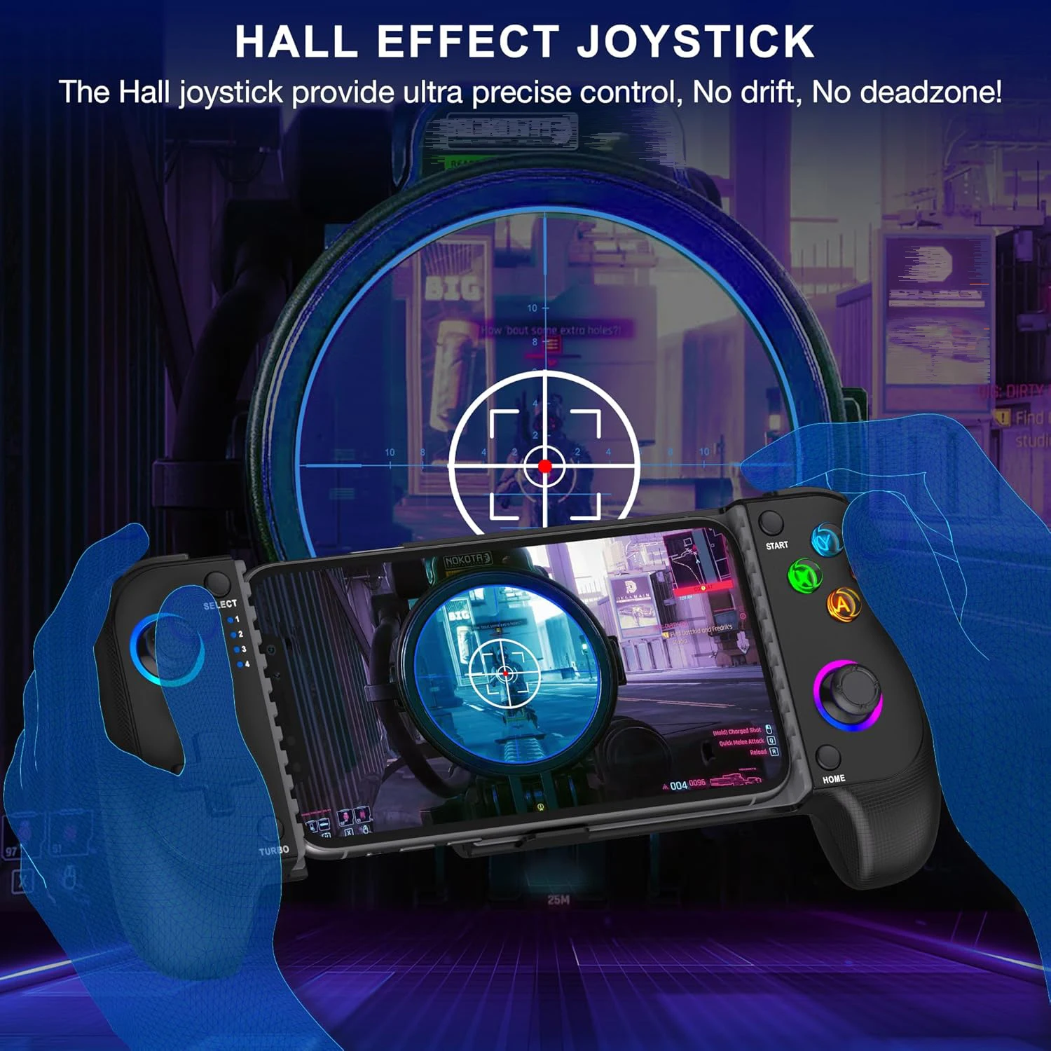Enhanced Mobile Game Controller with RGB Lighting - Universal Compatibility and Multi-Platform Support