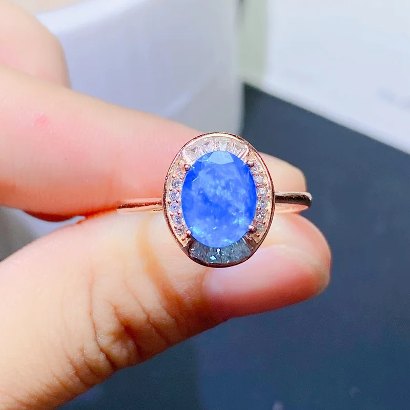 Large Grain Blue Opal Ring 925 Sterling Silver Luxury Jewelry Romantic Gift Couple Wedding Ring Rings for Women Luxury Large Grain Blue Opal Ring 925 Sterling Silver Luxury Jewelry Romantic Gift Couple Wedding Ring Rings for Women Luxury