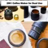 Classic Portable Espresso Maker, 2 in1 Travel Coffee Maker,Compatible Capsules and Ground Coffee,Manual Espresso Machin 6