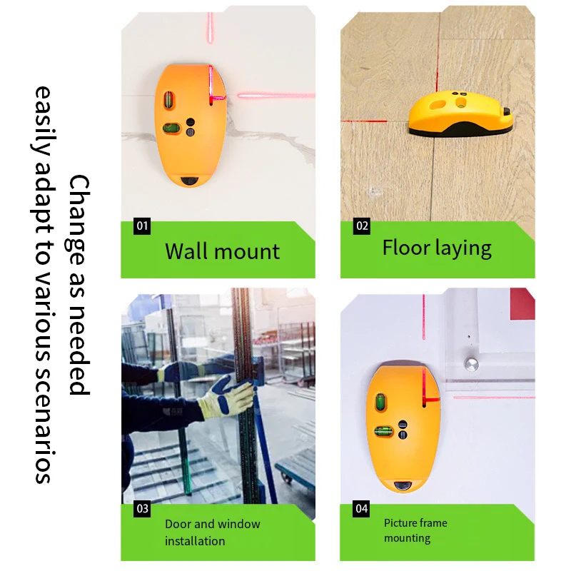 Laser Level Vertical Horizontal Line Infrared Right Angle Bubble Leveling 20M Long Distance 2 Lines
