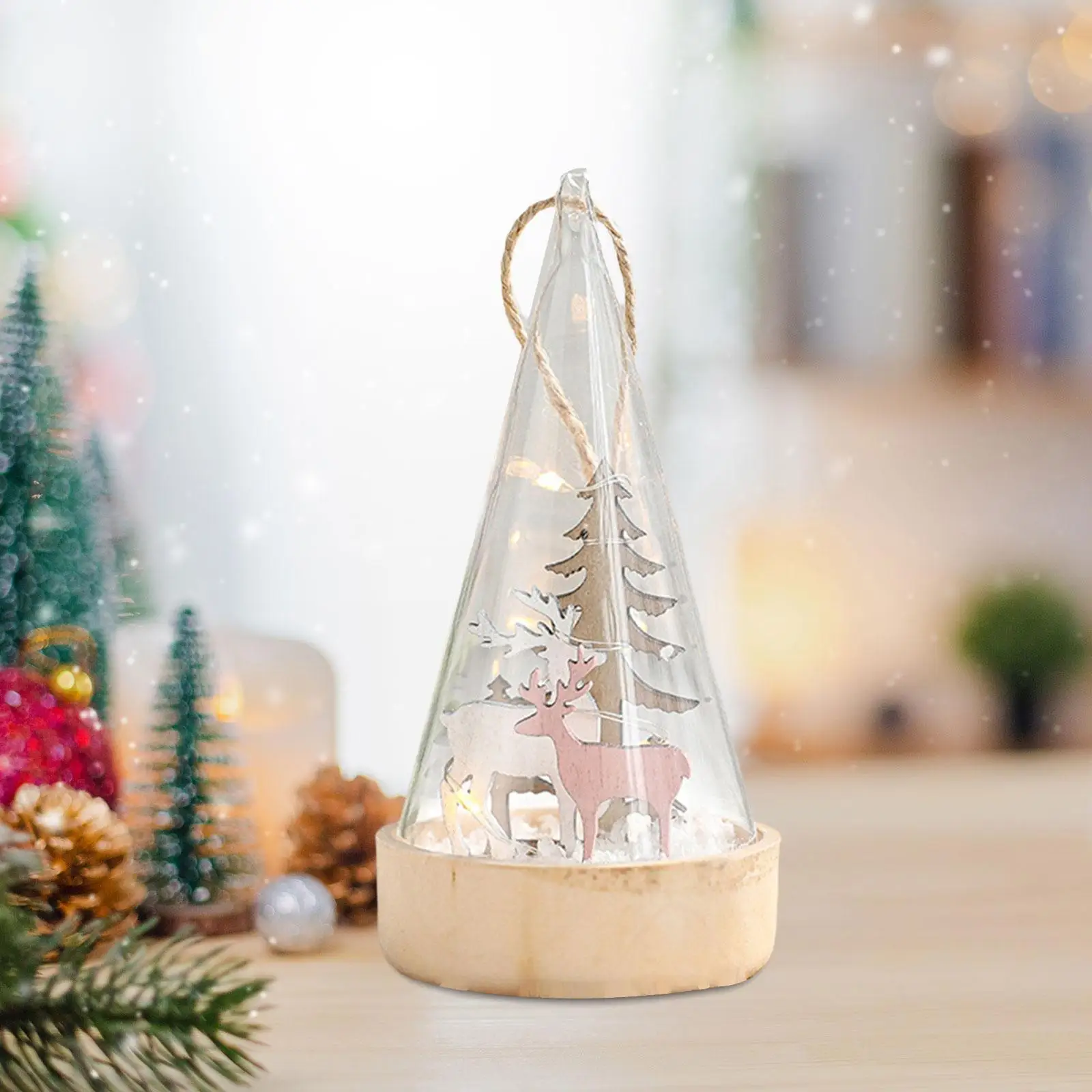 

Рождественское стеклянное настольное украшение, рождественский подарок, праздничное светящееся Рождественское украшение для спальни, прикроватное Рождественское украшение