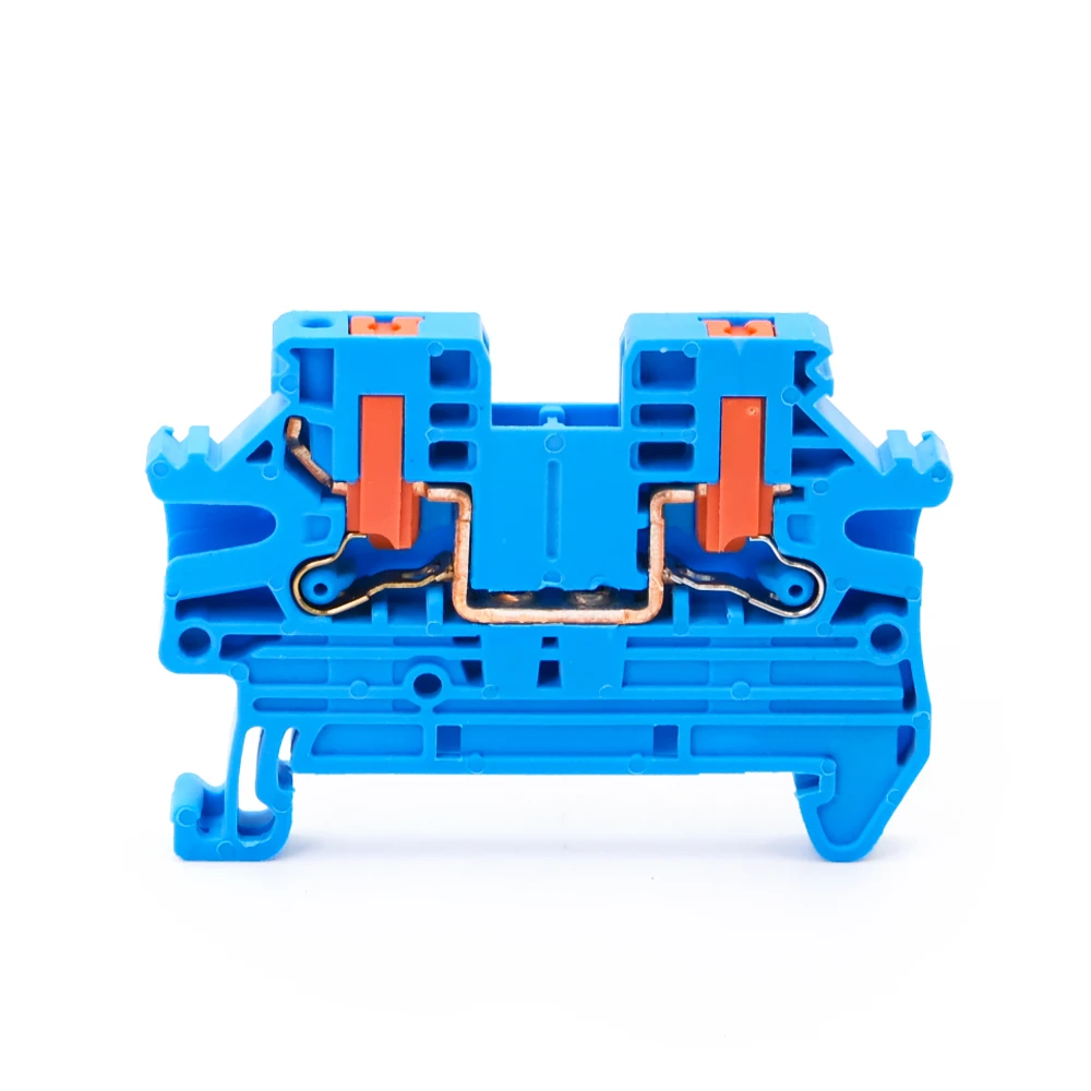 10Pcs DIN Rail Terminal Block PTV-2.5 Push-In Terminal Connector Spring Side-Entry 2.5mm² Cable Wiring Conductor PTV2.5 3