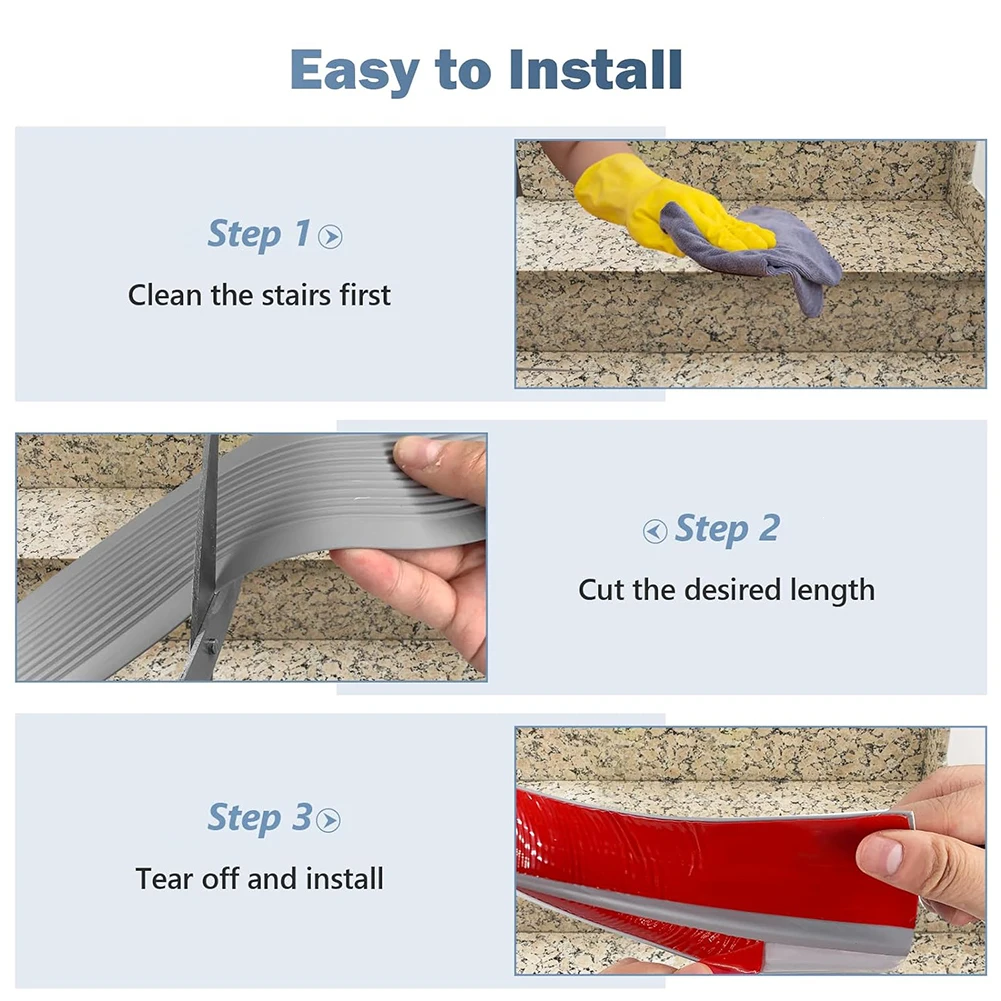 Stair Edging Strips Rubber Self-Adhesive Nosing Strip For Stair Corner Protection Decor Cover Quiet Anticollision Antiskid Strip