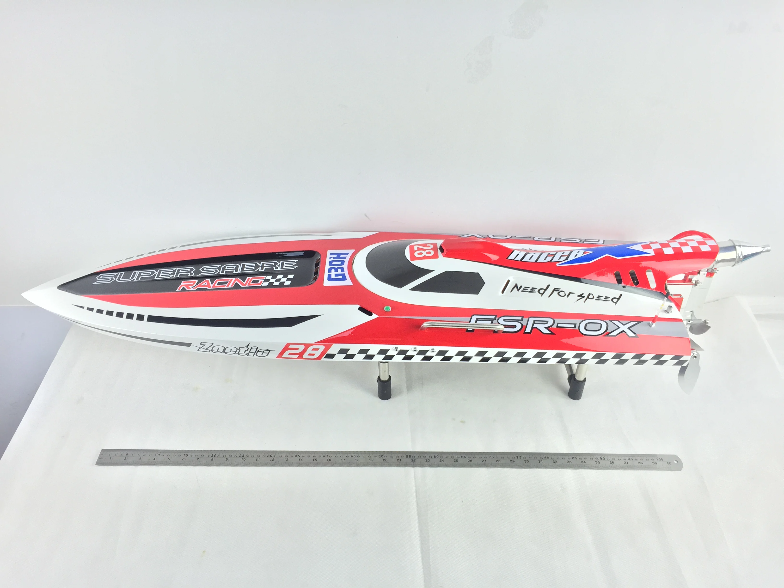 DTRC ARTR RC Boat G30H 30CC Red Fiber Glass Deep-V Monohull Gasoline No Radio System Speedboat Boy Water Toys Gift TH02681-SMT7 5