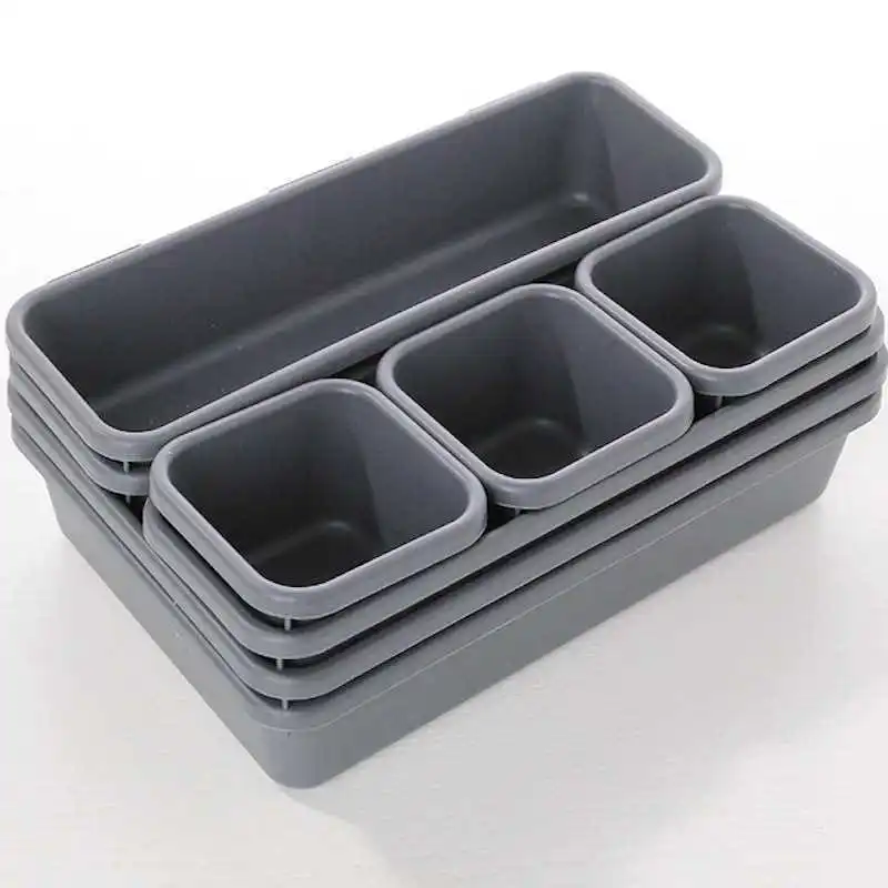 Home Kitchen Drawer To Store Supplies Multifunctional Plastic Compartmentalized Storage Box 8set Makeup Storage Organization Box