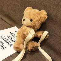 Cute Bear Women Girls Cute Smile Bear Soft Plush Doll Cross-Body Mini Messenger Bag Children Adorable Mini Bear Bags Gifts 5