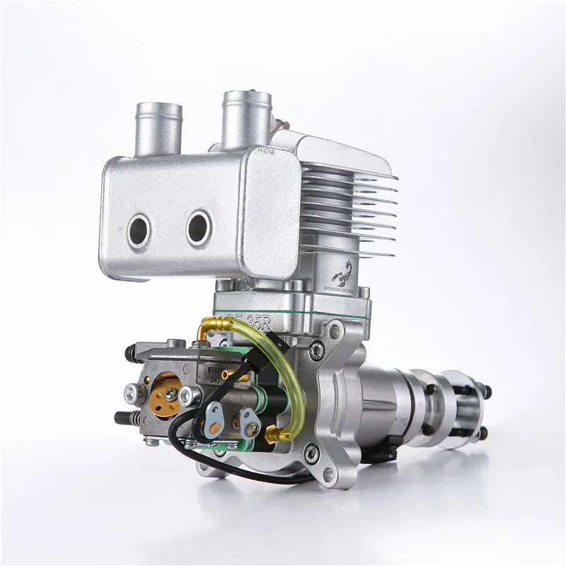 Moteur essence 2 temps RCGF Stinger 35cc échappement arrière pour avion RC grande échelle, fixation et sortie d'échappement