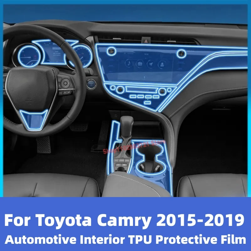 

Прозрачная пленка из ТПУ для Toyota Camry 2015-2019, фотопанель для центральной консоли, сенсорного экрана, приборной панели GPS