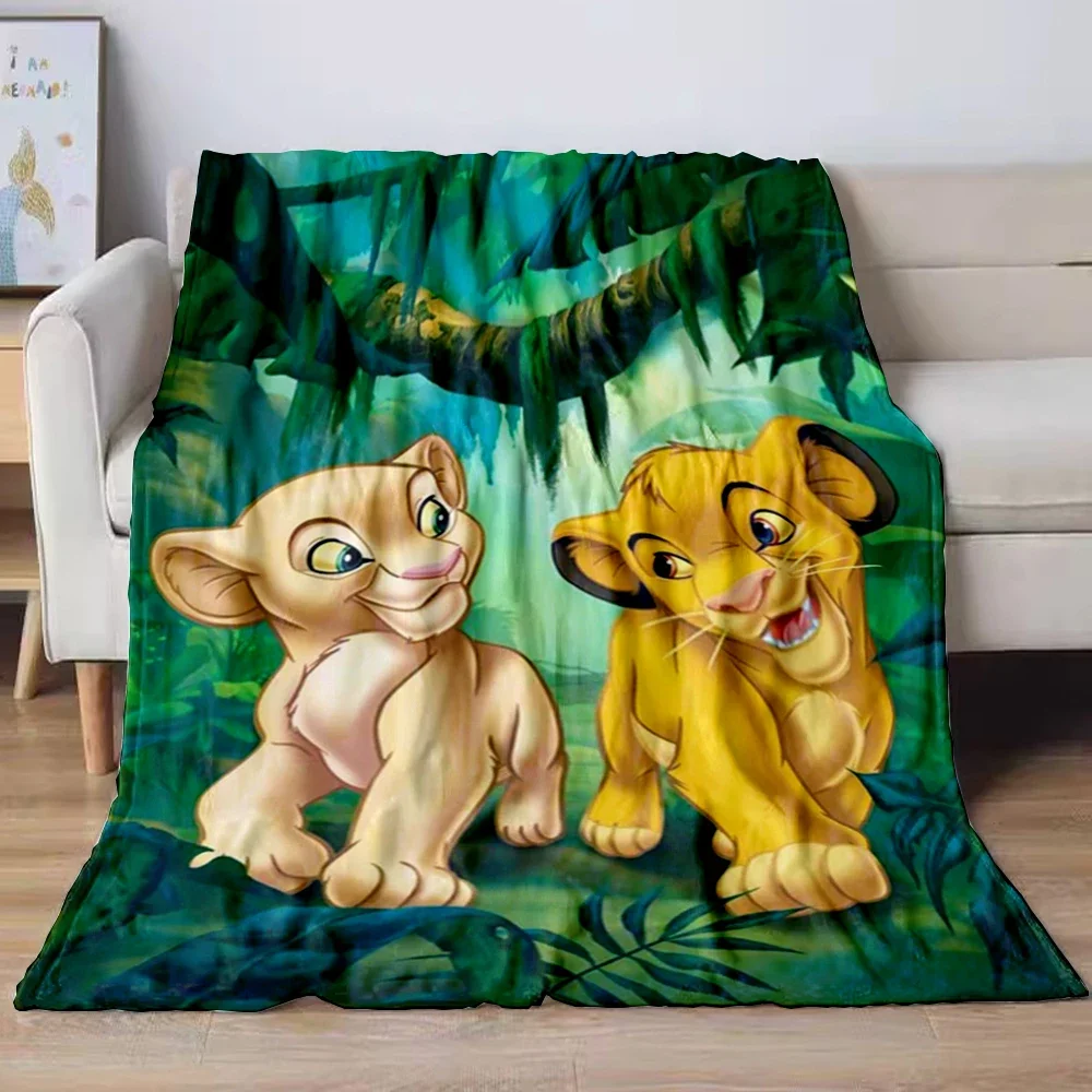 Lion King Simba Cartoon Flannel Blanket.Sofa,Bedroom.Bed Home Office Nap Blanket Car,Camping,Children Travel Picnic Blanket Gift 6