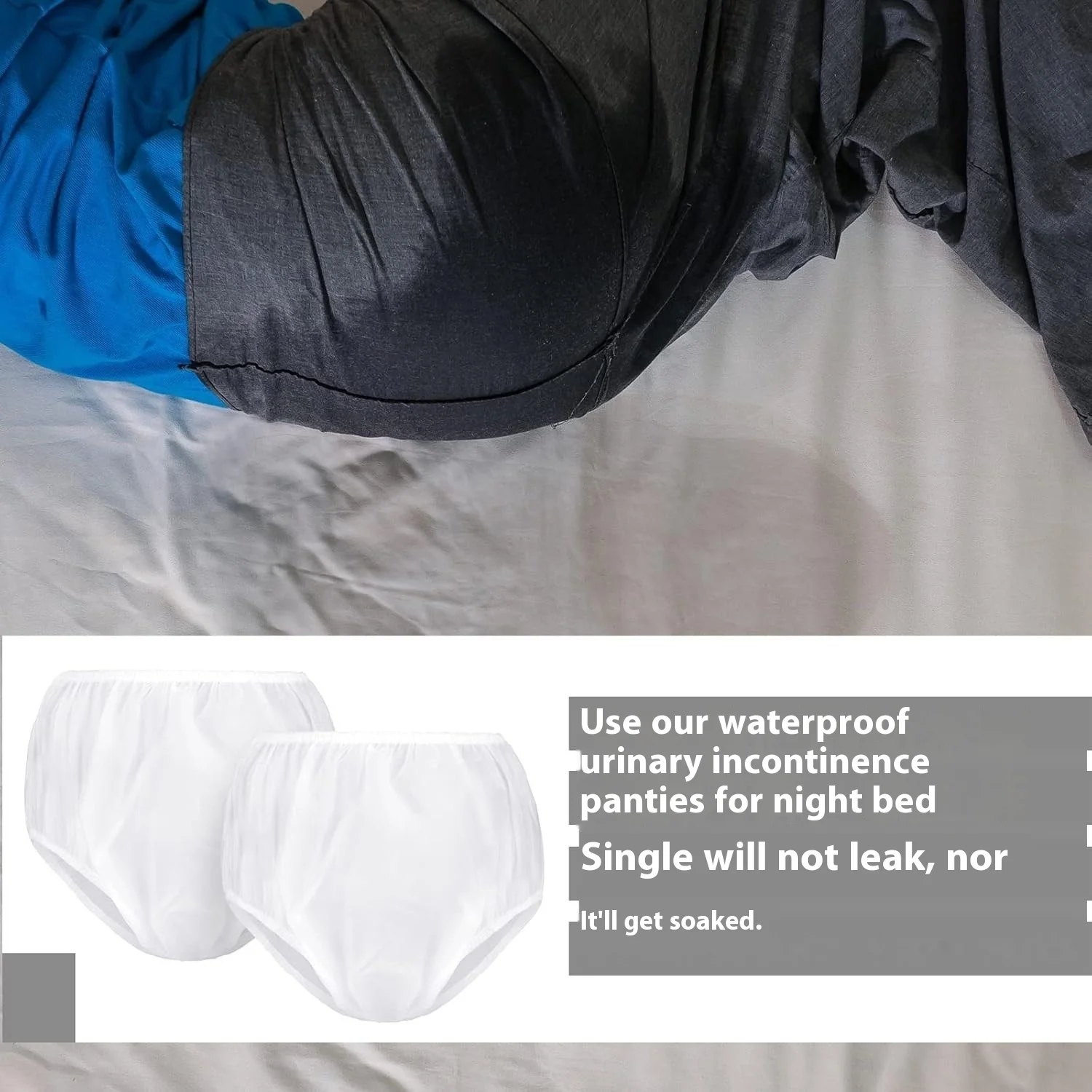 TPU Waterproof Incontinence Underwear for Elderly Leak-Proof Plastic Pants Adult Diaper Cover Anti-Leak Protective Briefs