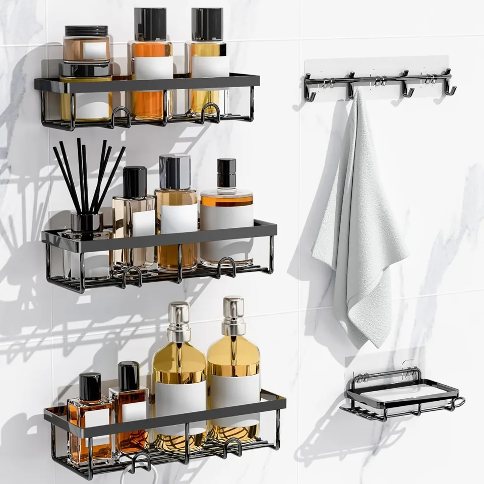 Rustproof Shower Caddy 5 Pack Bathroom Organizers
