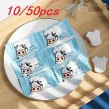 10/50Pcs Disposable Cow Towel Non-woven Outdoor Moistened Tissues Portable Mini Compress Water Wet Wipe Makeup Face Towel