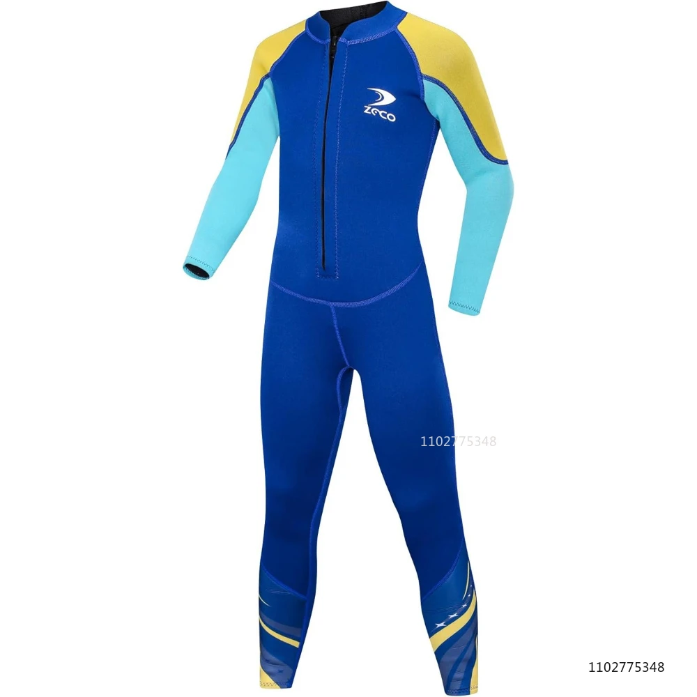 Neoprene Kids Swimsuit Wetsuit 2.5mm Diving Suit Swimwear for Teens Boys Girls Long Sleeve Swimming Surfing One Piece Wet Suit 3