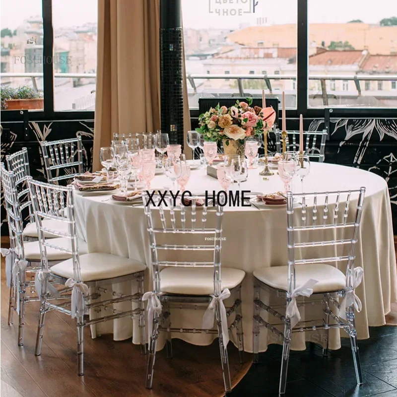Home Transparent Dining Chair Hotel Crystal Chair Commercial Furniture Outdoor Wedding Banquet Lounge Chairs For Events