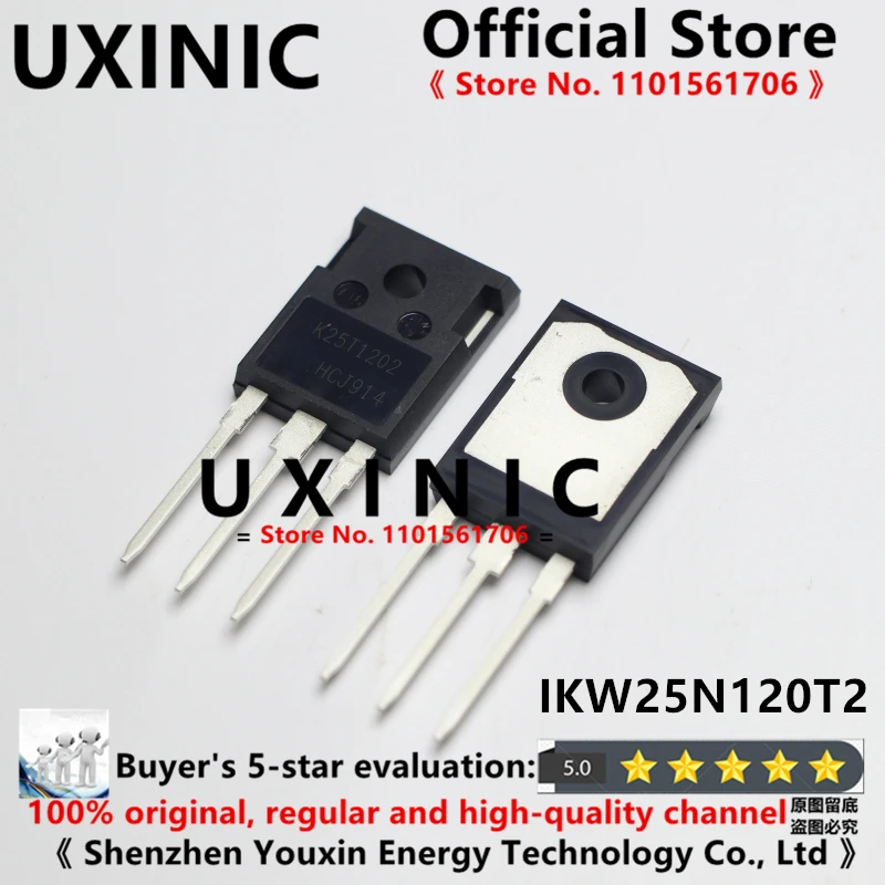 

UXINIC 100% New Imported Original IKW25N120T2 K25T1202 TO-247 Hgh Power Solenoid 25A IGBT 1200V