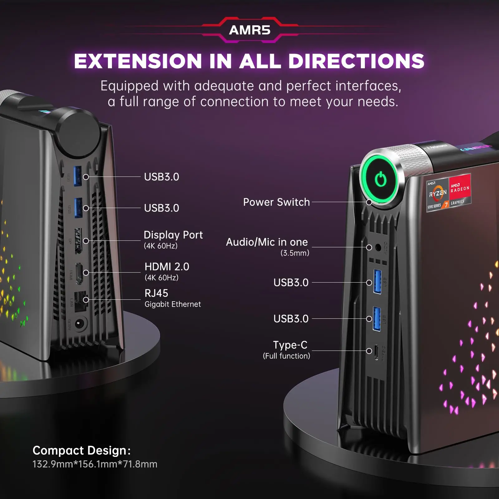 ACEMAGIC S3A Mini PC Gaming AMD Ryzen 7 5825U RAM 16/32GB
