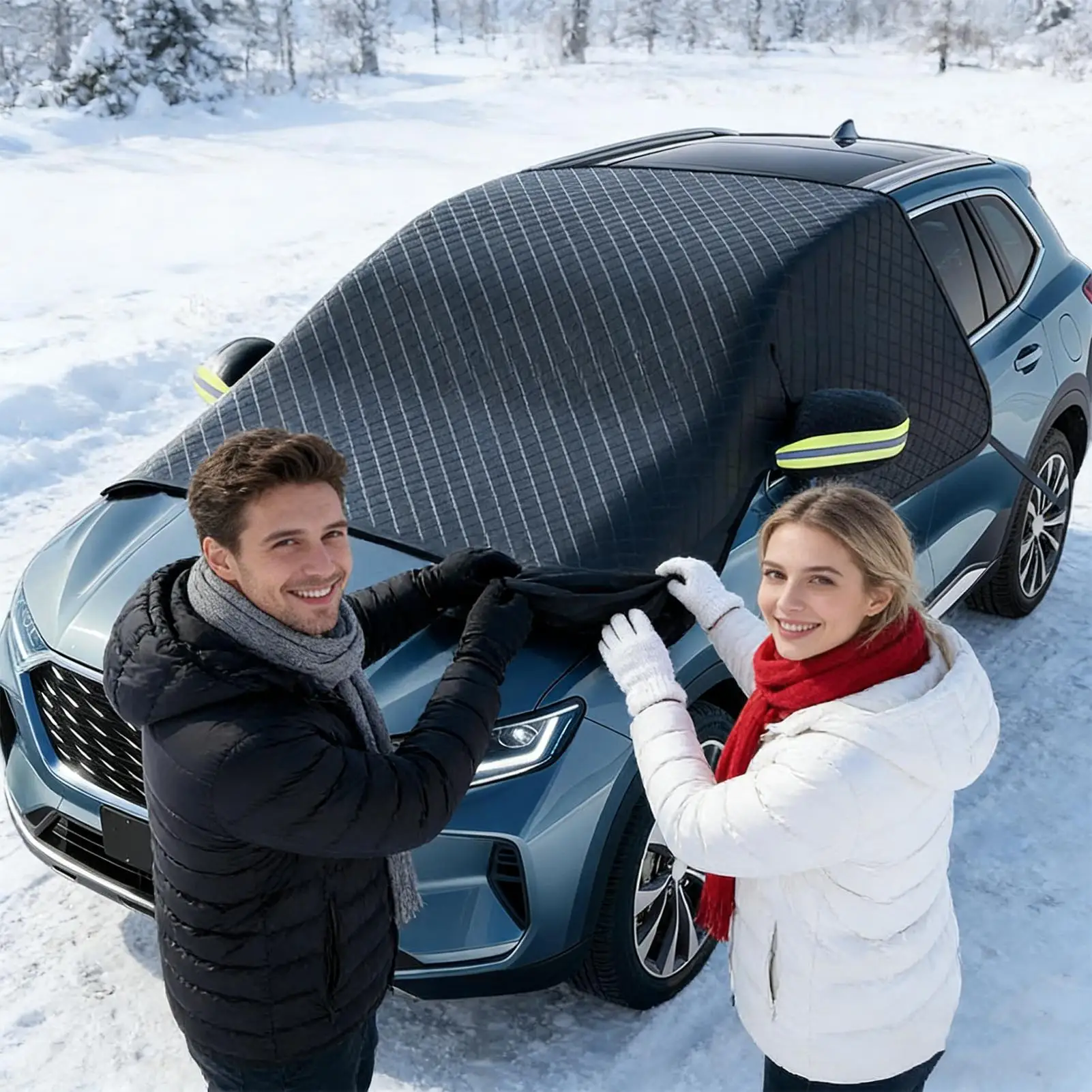 Auto-Schneeschutzabdeckung Windschutzscheibenschutz Frostschutz Winter Frontscheibenabdeckung Wasserdichter Sonnenschutz Limousine SUV Regenschirm Outdoor – Detail 2