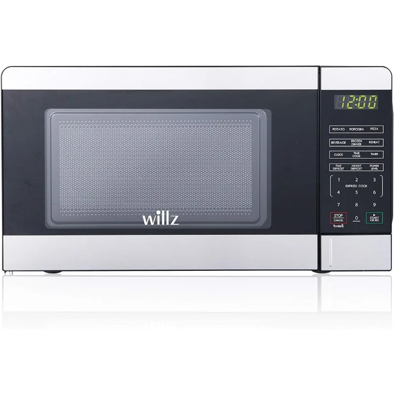 

Countertop Small Microwave Oven with 6 Preset Cooking Programs Interior Light LED Display, 0.7 Cu.Ft, Stainless Steel